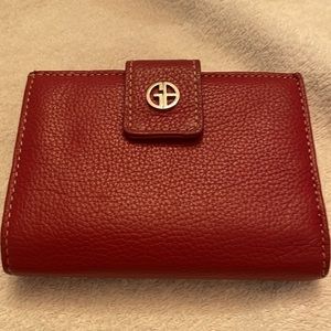 Genuine leather purse with change-card holder/license holder /creased card hold